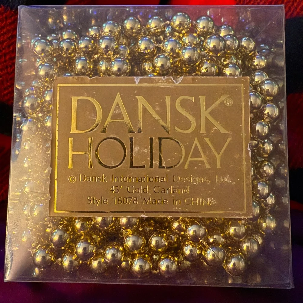 Vintage Dansk Holiday Christmas Gold Bead Garland 1/4